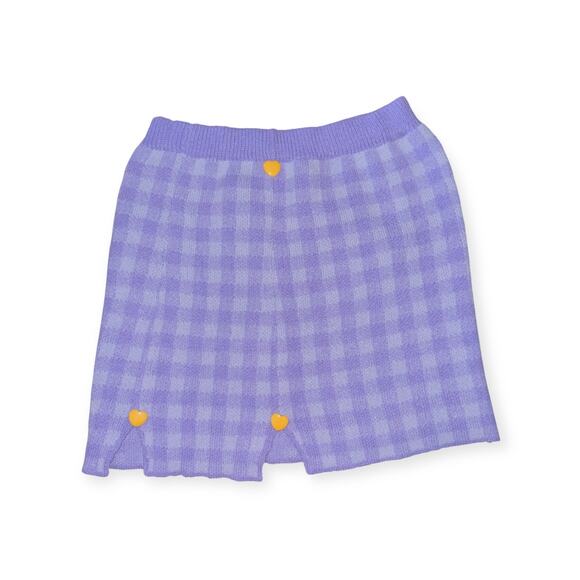Plush Purple Plaid Skirt - Picture 1 of 4